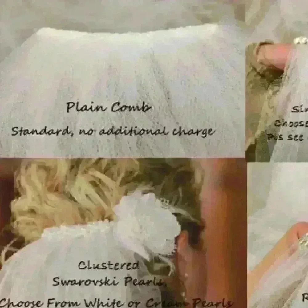 Chapel Length Veil 90 inches White Bride Bridal - Picture 3 of 3